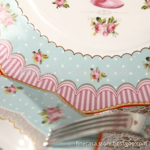 8.75 Inches Elegant New Bone China Wave Shaped Plate of Ice Cream